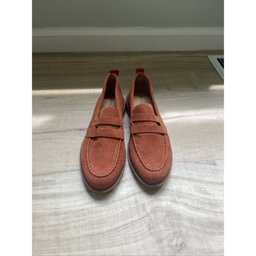 Kelsi Dagger Brooklyn Lens Suede Loafers Orange Cinnamon Women's‎ Size 8- New